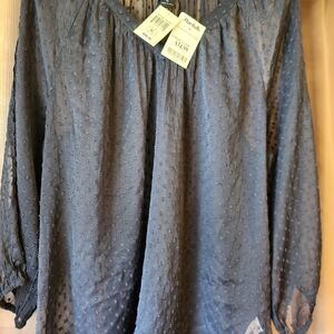 Lucky Brand XL Navy Blouse
